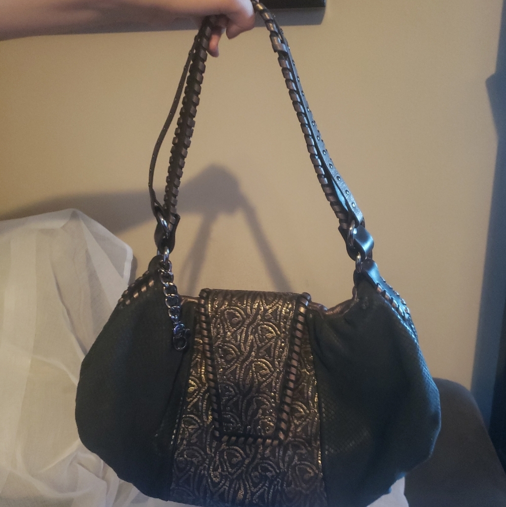 Donald J Pliner Textured Leather Hobo/Shoulder Bag